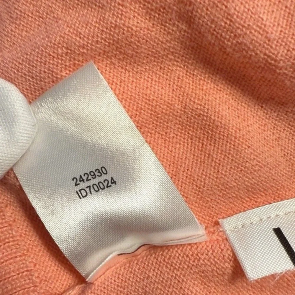 Ann‎ Taylor Loft Peach Coral Cotton 3D Floral Applique V-Neck Cardigan L 79-07 - Picture 13 of 13